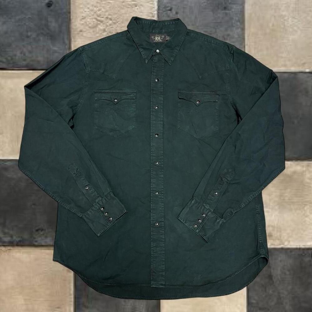 Ralph lauren double rl black western pearl snap shirt